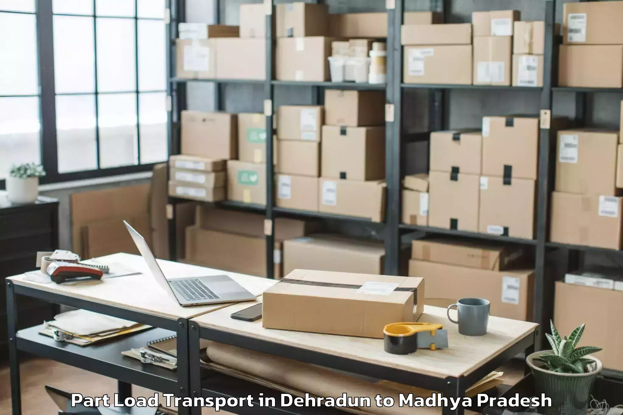 Book Dehradun to Bhanpur Part Load Transport Online